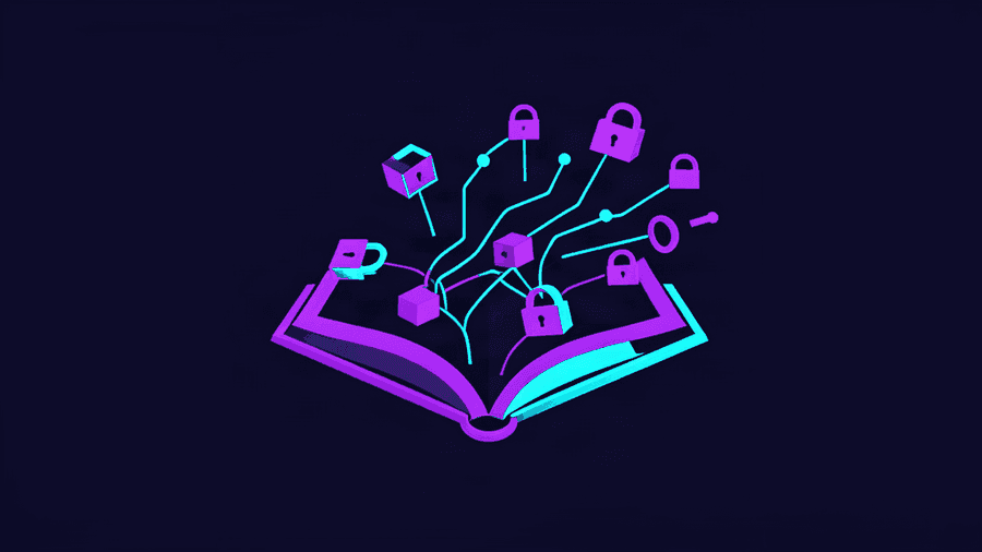 API security books - abstract dark theme illustration